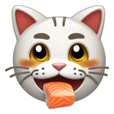 chat qui mange des sushis sticker