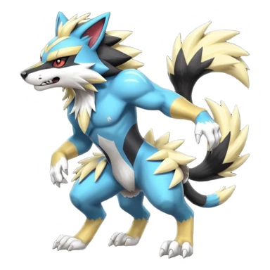 Shiny furry cool Zeraora-Obstagoon-fusion sticker