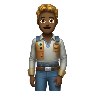 human with retro videogame sticker