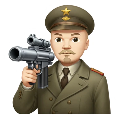 Lenin holding a minigun sticker
