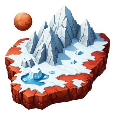 Mars with polar ice caps sticker