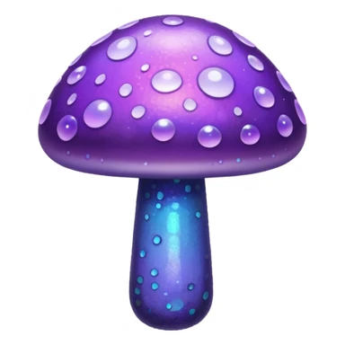 glitter purple mushroom sticker