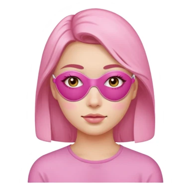 Girl with pink self care under eye patches sticker