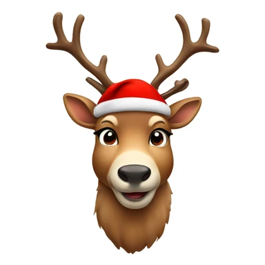 Reindeer with red cap sticker