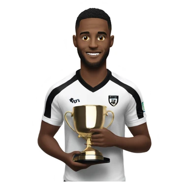Derby county player holding trophy  sticker