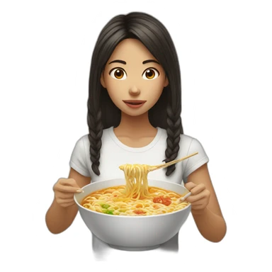 girl-eating-ramen sticker