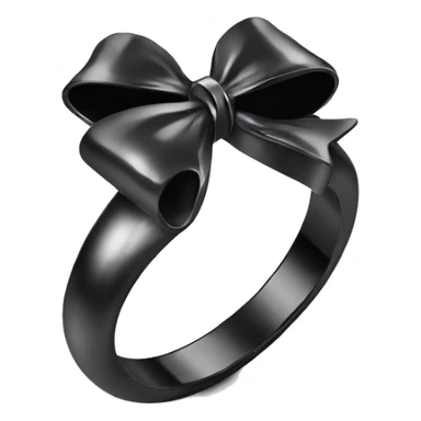 Silver diamond ring with a bow in black  sticker