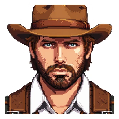 Arthur Morgan from Red Dead Redemption, close-up portrait sticker