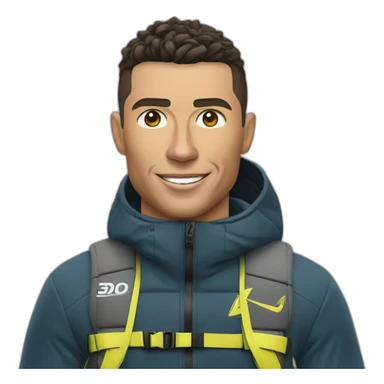 ronaldo qui fait du ski sticker