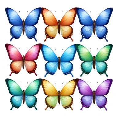 444 rainbow moon butterflys sticker