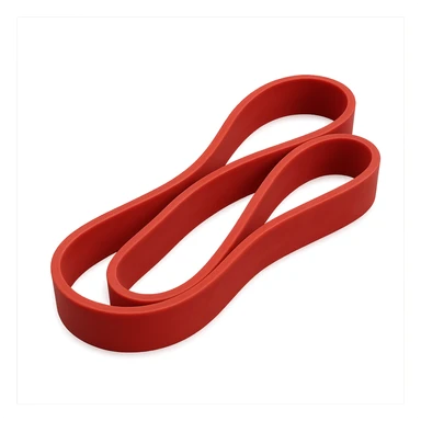 exercise resistance band, looped, rubbery texture, isolated sticker