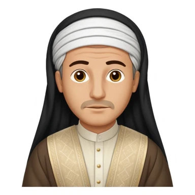 Portrait of a male Iraqi civilian with a neutral expression 1980 sticker