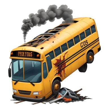 bus crash wrecked sticker