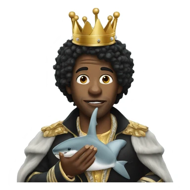 King von eating a shark sticker