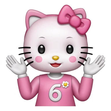 hello kitty holding up 67 sticker