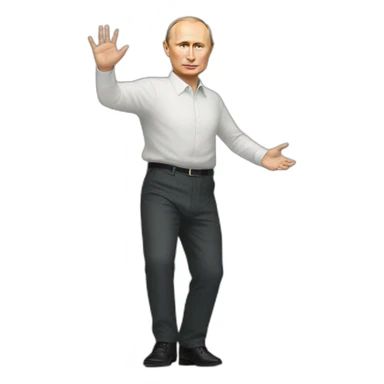 putin with four hands and one leg sticker