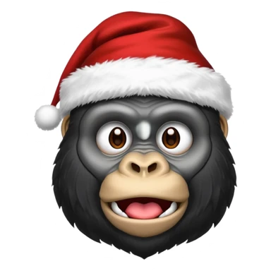 Gorilla wearing a santa beenie  sticker
