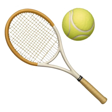 White Tennis racket with beige tennis ball aesthetic  sticker
