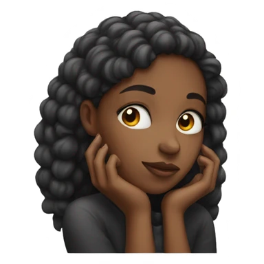 Black girl with her head resting on her hand sticker