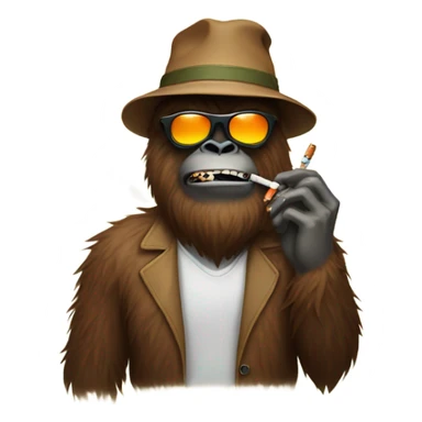 Bigfoot smoking with sunglasses sticker
