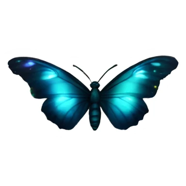 Dark iridescent butterfly glowing on top of cats head  sticker