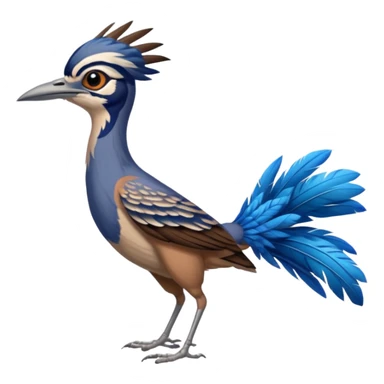 realistic roadrunner bird emoji, tail pointed down, realistic colors sticker