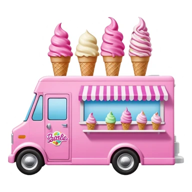 Barbie’s 1973 expanding ice cream house dream food truck  sticker