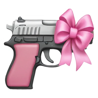 Gun with pink bow  sticker