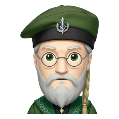 albus dumbledore from harry potter with green scottish Tam o'shanter cap and decorative motifs sticker