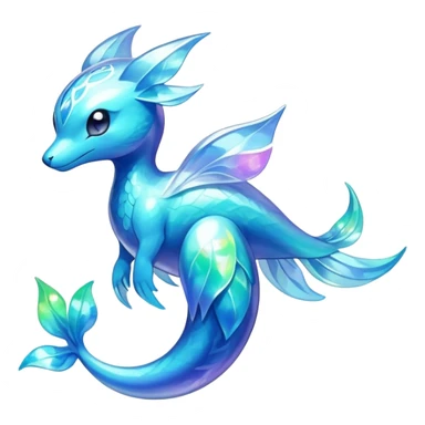 Elemental water type magical colorful exotic animesque Pokémon-Fakémon-animal-creature sticker
