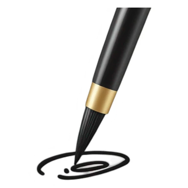 A Hand writing with brush tip pen sticker