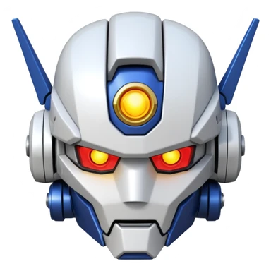 A Gundam RX-0 robot head, top view sticker