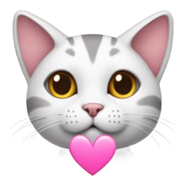 Cat with a pink heart sticker