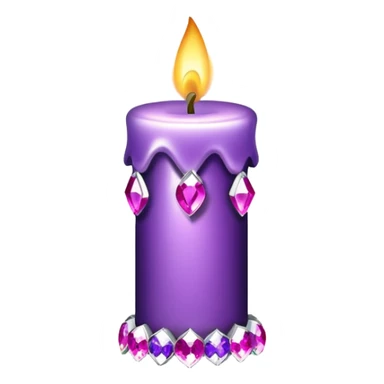 Bejeweled purple candle sticker