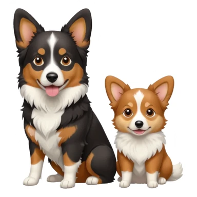 Black Tri color Australia shepherd and tri color corgi sticker