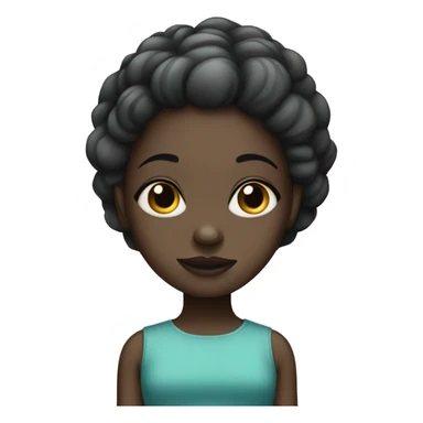 Very dark girl with black alopecia sticker