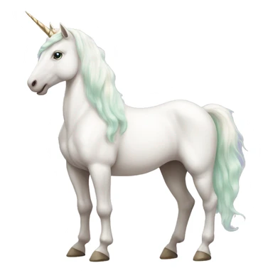 Fullbody White unicorn with pastel color mane  sticker