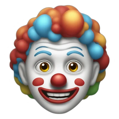 a clown busting sticker