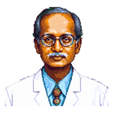 A portrait of Dr. V. Arunachalam, M.B.B.S. sticker