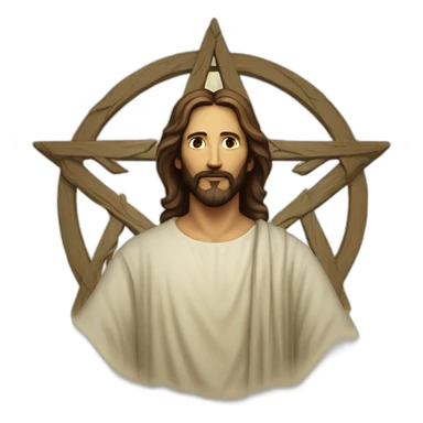 Pentagram jesus sticker