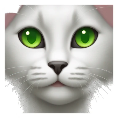 a black cat with green eyes, white paws and a white belly sticker