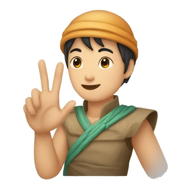 ado asiatique qui tient des clémentines dans ses mains sticker