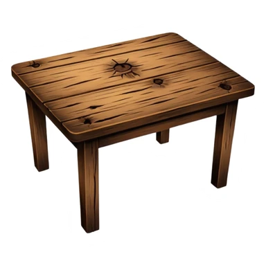 wooden table with burn marks sticker