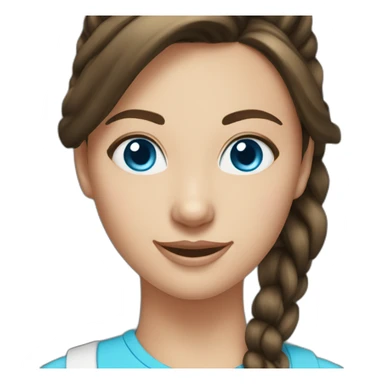 mid-twenties-brunette-girl-pony-tail-blue-eyes sticker