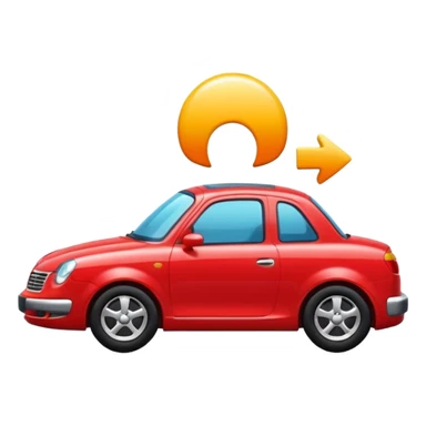 Red car heading right sticker