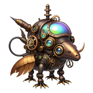 steampunk complex iridescent aesthetic-scenery-Fakémon-creature sticker