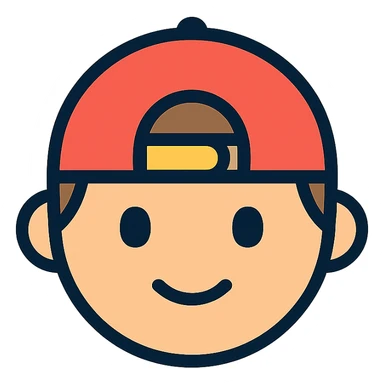 niño con gorra de patras, minimal and modern icon style sticker