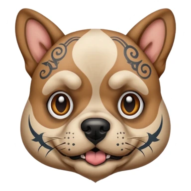 tattooed dog with heavy face tattooes sticker