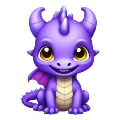 cute purple baby dragon  sticker