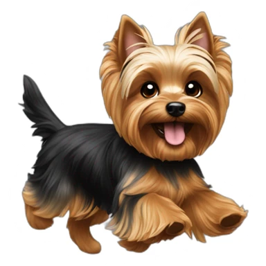 yorkie running tri color sticker